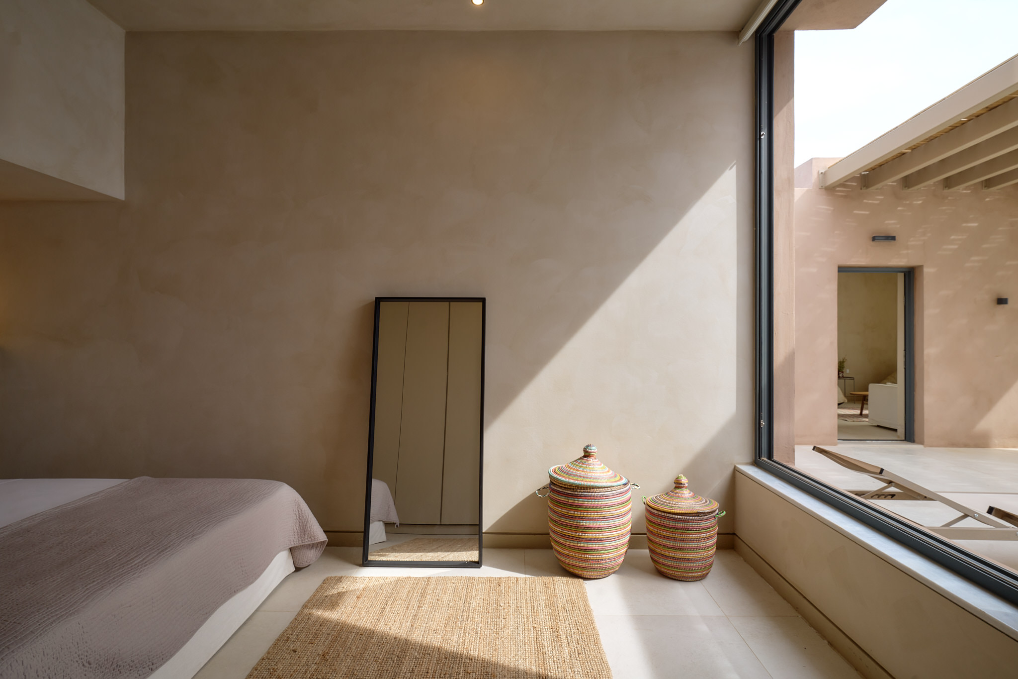 Sublime bedroom settings, overlooking the pool area.