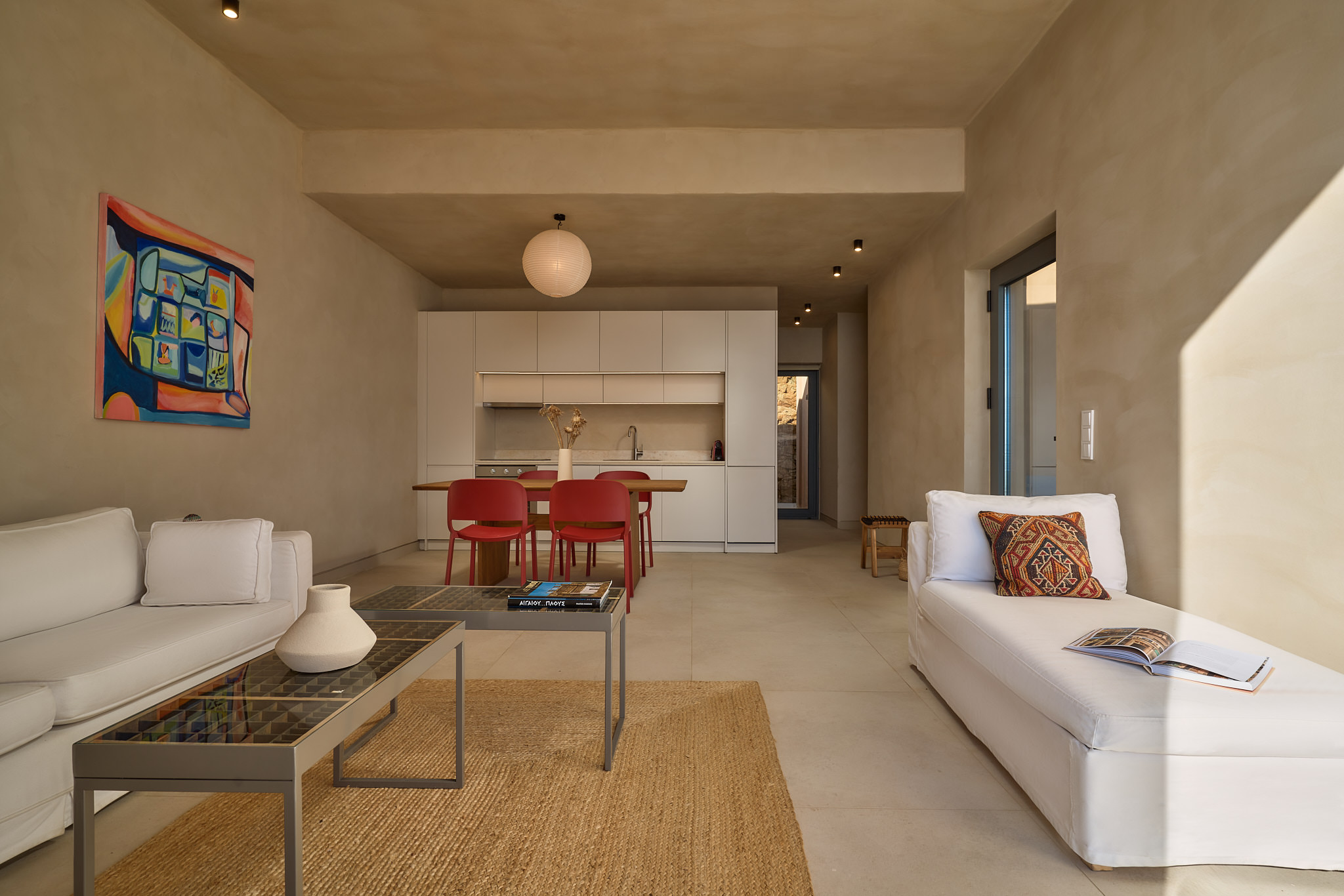 The "1st suite" features a living room area, with fully equipped kitchen & two bedrooms with two bathrooms.