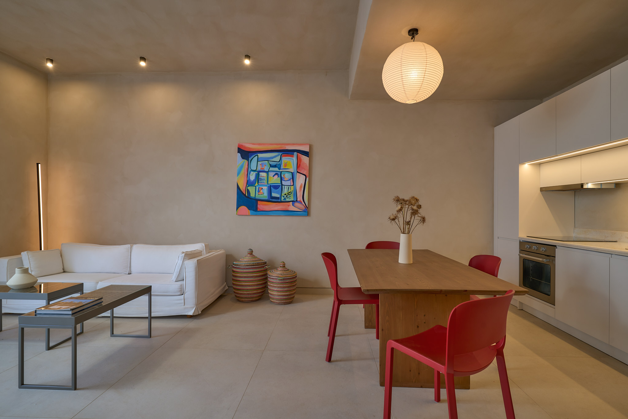 The "1st suite" features a living room area, with fully equipped kitchen & two bedrooms with two bathrooms.