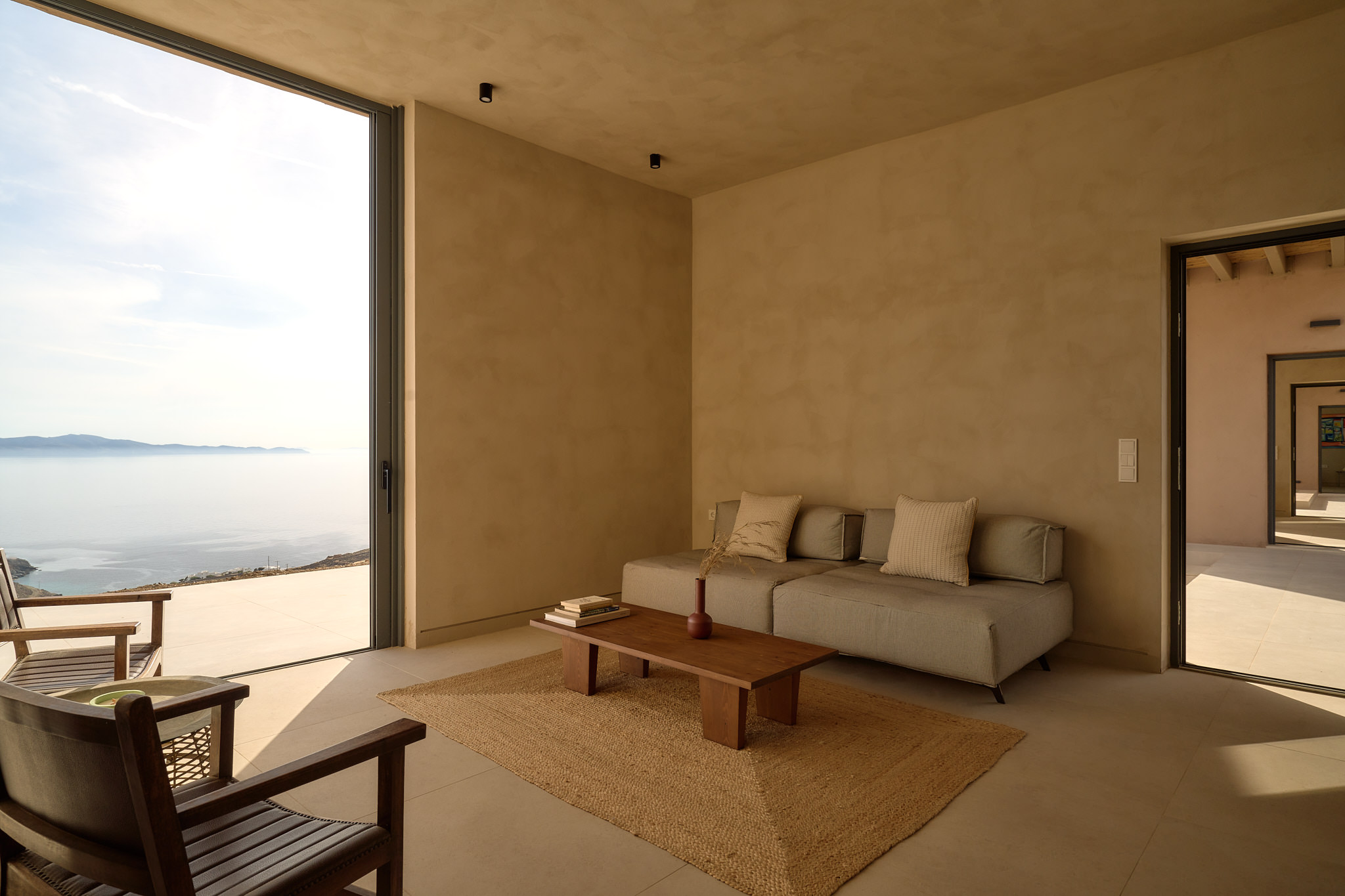 Living room, featured in the "3rd suite" with sublime sea views.